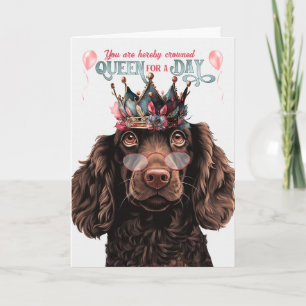 Tarjeta Boykin Spaniel Dog Queen por el día de cumpleaños 