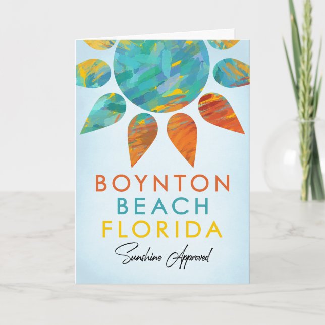 Tarjeta Boynton Beach Florida Sunshine Travel (Anverso)