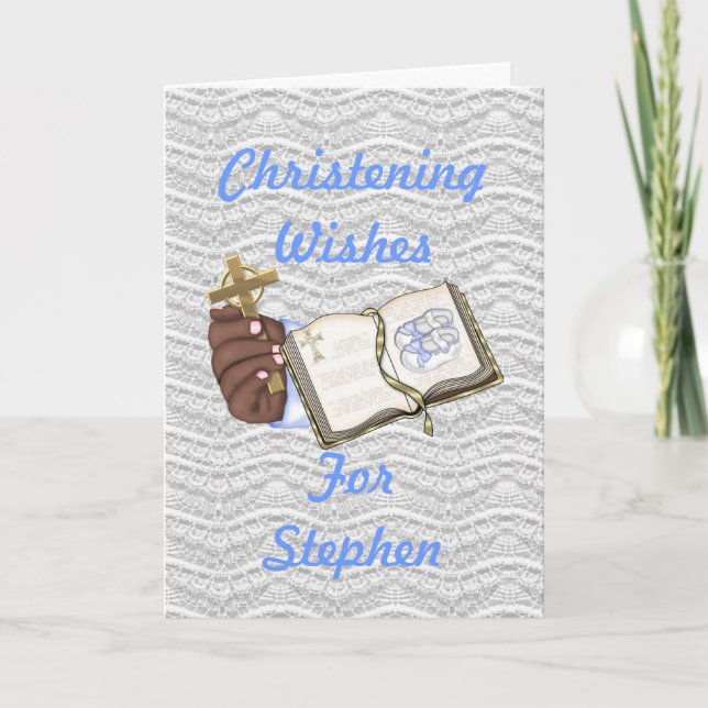 Tarjeta Boys Christenings Book (Anverso)