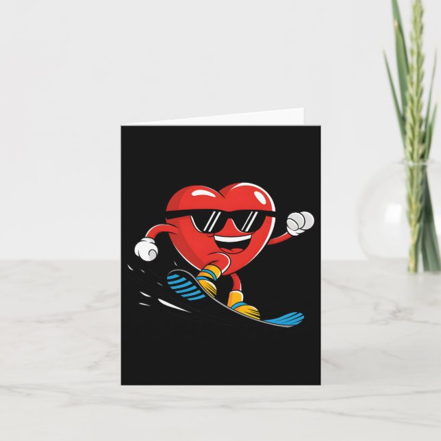 Tarjeta Boys Día de San Valentín de Snowboard (Anverso)