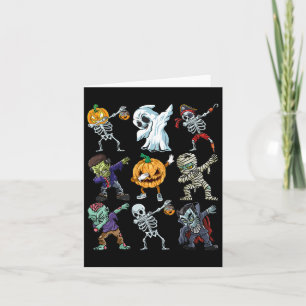 Tarjeta Boys Halloween Skeleton Jack O Lantern Zombie Dab