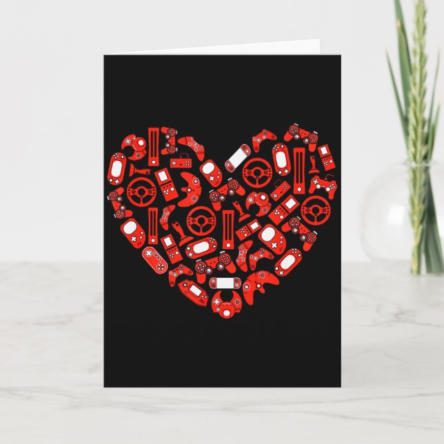 Tarjeta Boys Valentines Day Gaming Video Gamer Controller  (Anverso)