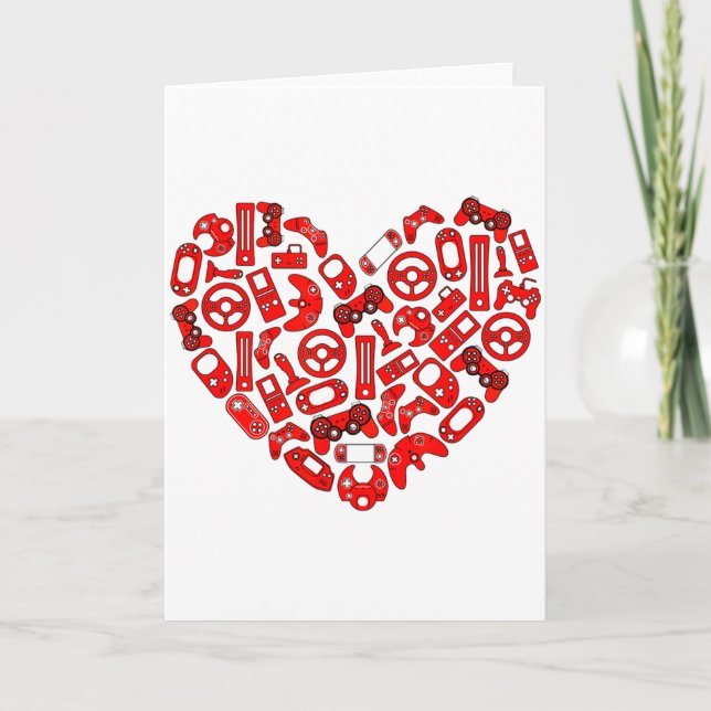 Tarjeta Boys Valentines Day Gaming Video Gamer Controller  (Anverso)