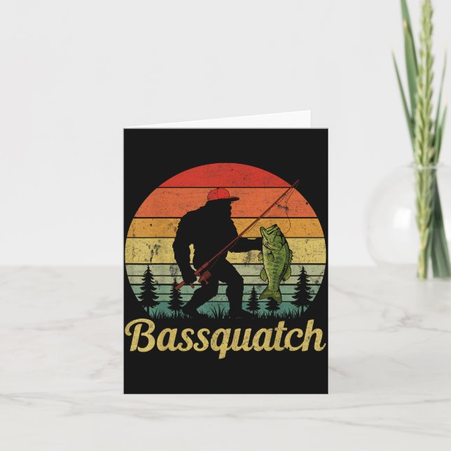 Tarjeta Bquatch B Fishing Humor Bigfoot Ufo Sasquatch  (Anverso)