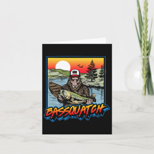 Tarjeta ¡Bquatch! Funny B Pesca Sasquatch Retro 80