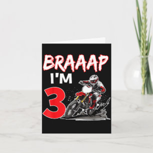 Tarjeta Braaap de 3 años de edad piloto de motocross en ti