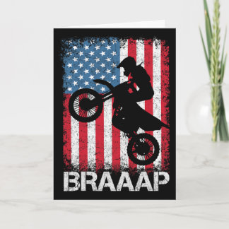 Tarjeta Braaap Vintage Usa Camiseta Motocross Dir Bandera 