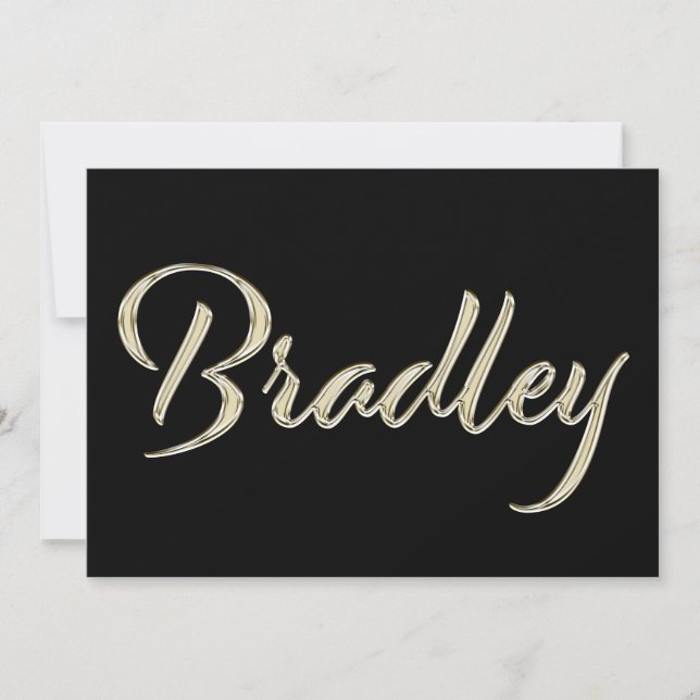 Tarjeta Bradley Name white gold Handwriting Karte (Anverso)