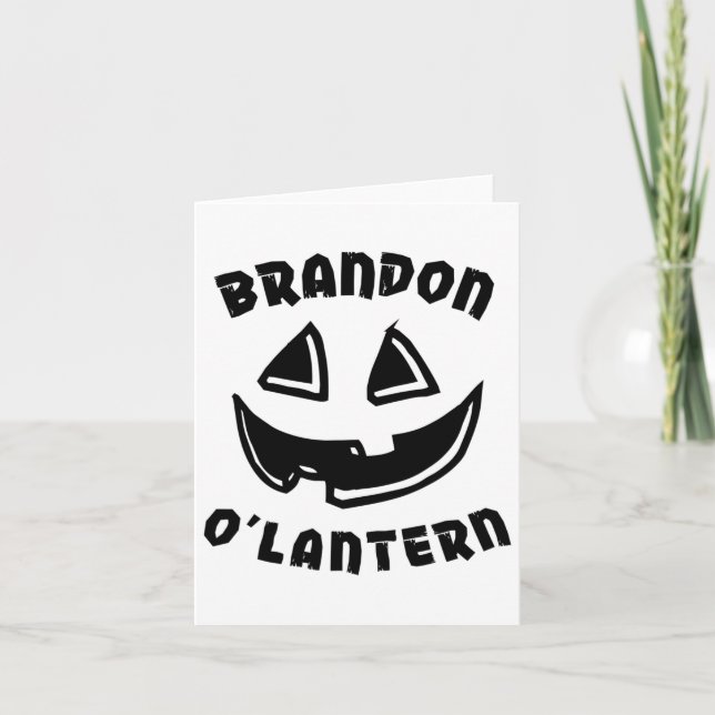 Tarjeta Brandon O'lantern Halloween Pumpkin C (Anverso)