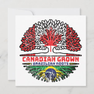 Tarjeta Brasil: Bandera de raíces de árbol canadiense cana