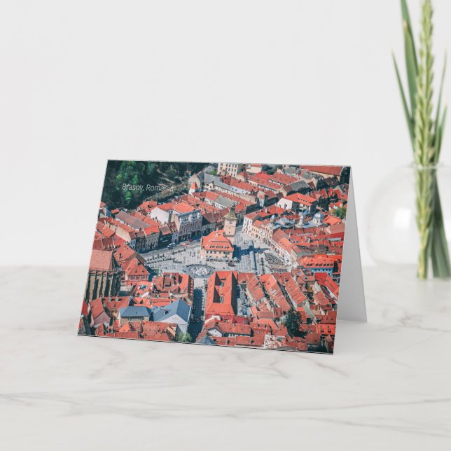Tarjeta Brasov, paisaje urbano de Rumania, (Anverso)