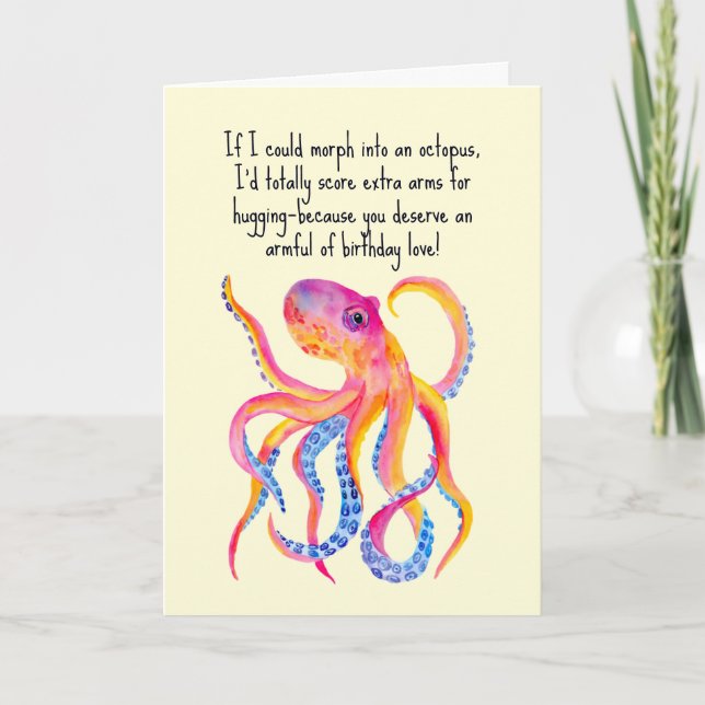 Tarjeta Brazos Extra De Octopus Para Abrazarse De Un Abund (Anverso)