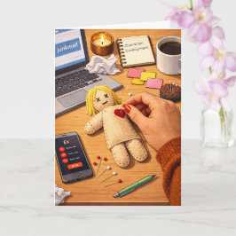 Tarjeta Breaking Up Is Hard To Do – Dark Humor Voodoo Doll