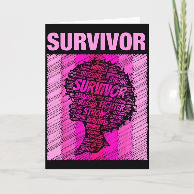 Tarjeta Breast Cancer Survivor African American Woman Nk A (Anverso)