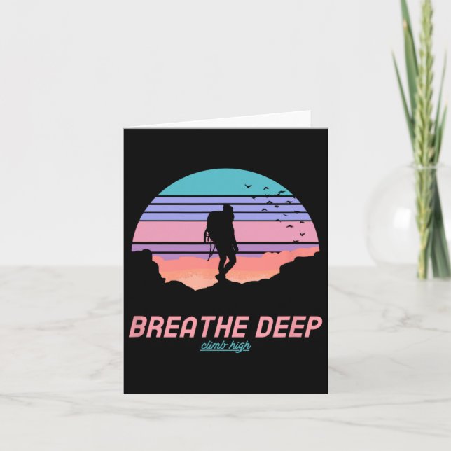 Tarjeta Breathe Deep Climb High - Senderismo (Anverso)