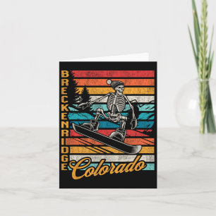Tarjeta Breckenridge Colorado Retro Snowboarding Skeleton