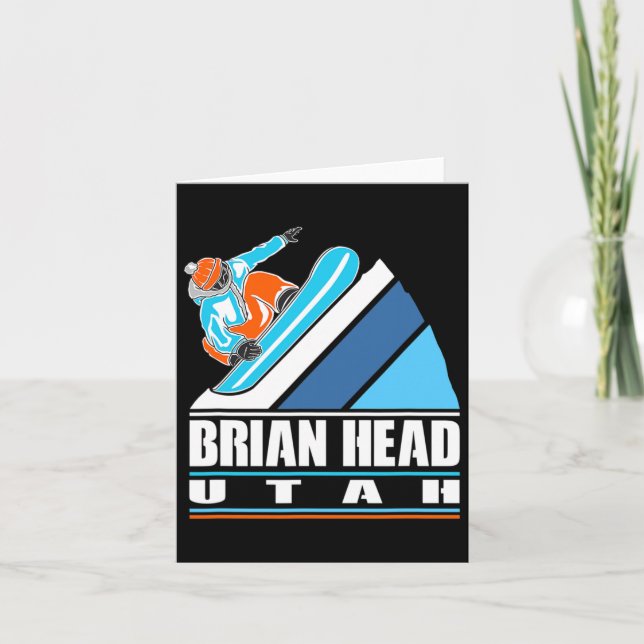 Tarjeta Brian Head Utah - Vintage Snowboarder (Anverso)