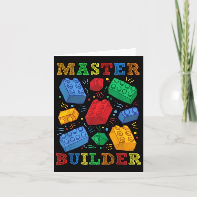 Tarjeta Brick Builder Funny Blocks Master Builder regalo p (Anverso)