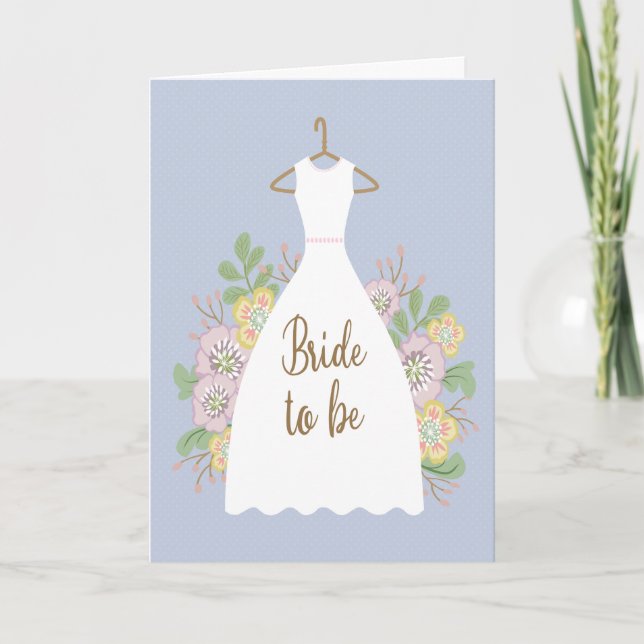 Tarjeta Bridal Shower with Dress and Flowers (Anverso)