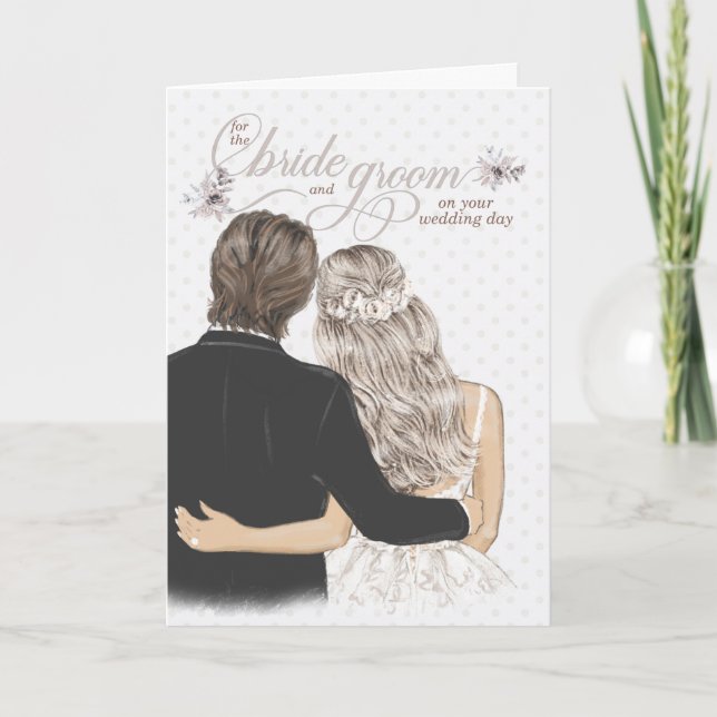 Tarjeta Bride and Groom Taupe Wedding Congratulations (Anverso)