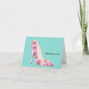 Tarjeta BRIDE CO Tallos florales Verde azulados Ducha azul