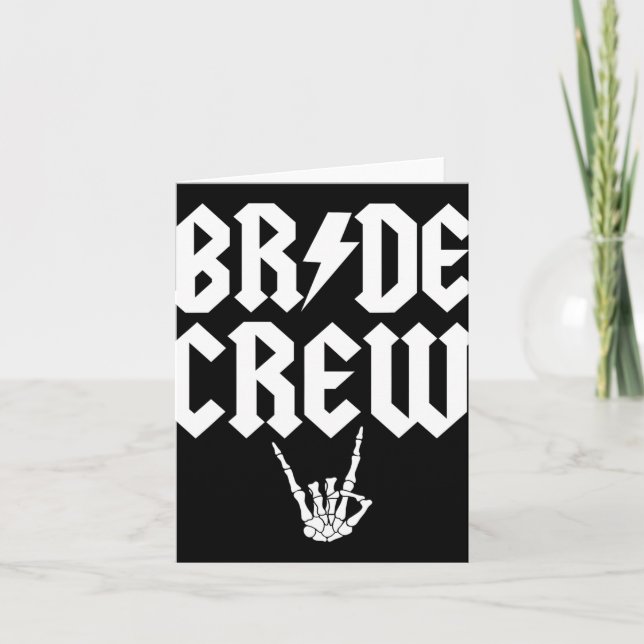 Tarjeta Bride Crew Rock N Roll Bacheloret Gótico Halloween (Anverso)