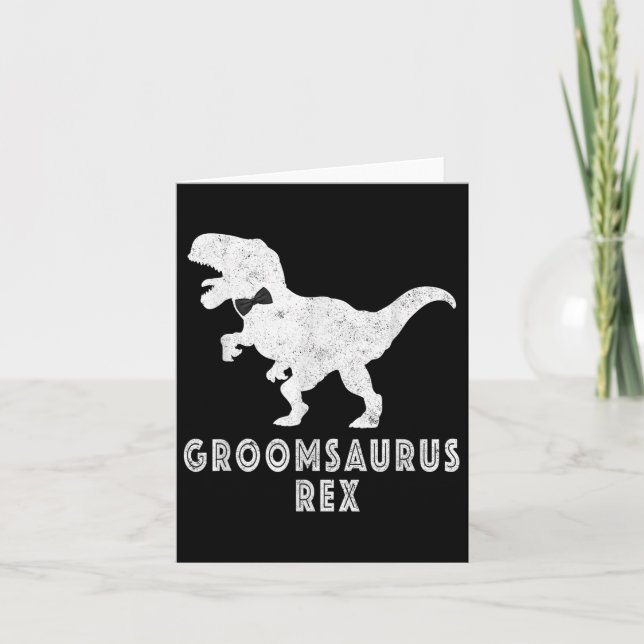 Tarjeta Bride Dinosaur Rex Groomsaurus Groom Engagement (Anverso)