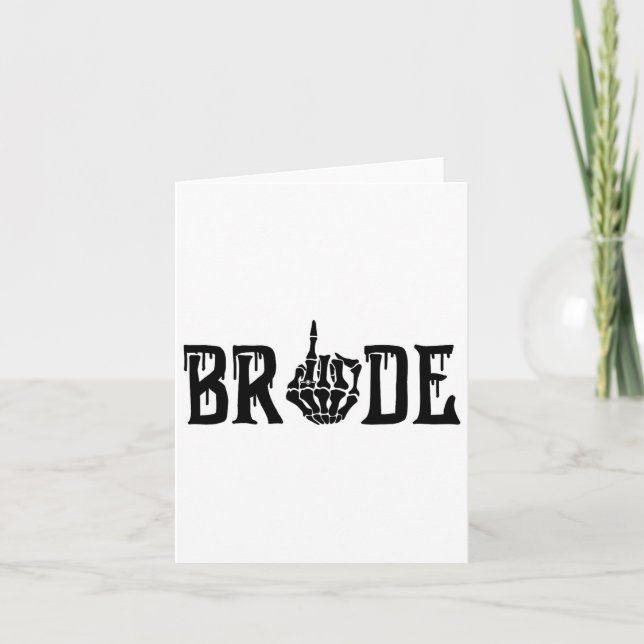Tarjeta Bride Groom Skeleton Hand Halloween Boda Bachel (Anverso)