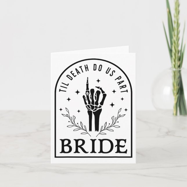 Tarjeta Bride Groom Skeleton Participación Gótica en Hallo (Anverso)