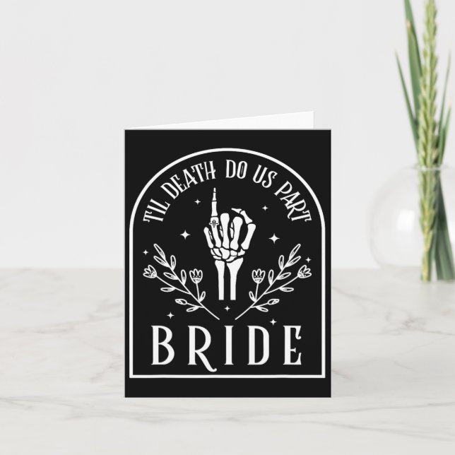 Tarjeta Bride Groom Skeleton Participación Gótica en Hallo (Anverso)