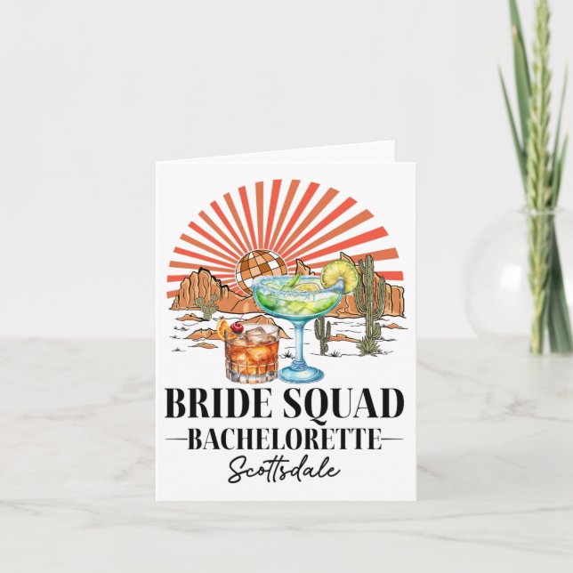 Tarjeta Bride Squad Bridesmaid Bride Scottsdale Bacheloret (Anverso)