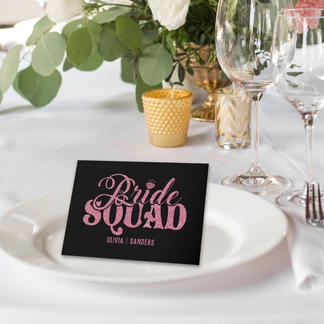 Tarjeta Bride Squad Bright Pink (Subido por el creador)