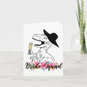 Tarjeta Bride Squad Dinosaur Bridesmaid Floral Bachelorett
