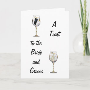 TARJETA BRIDE Y GROOM TOAST