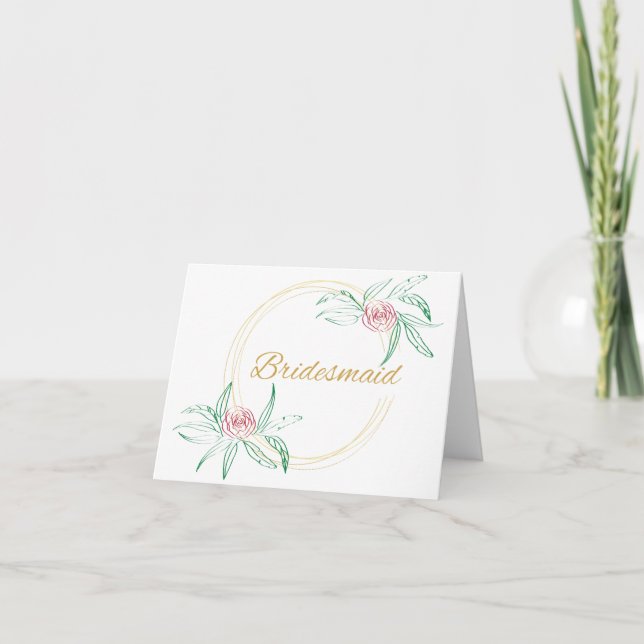 Tarjeta Bridesmaid (Anverso)