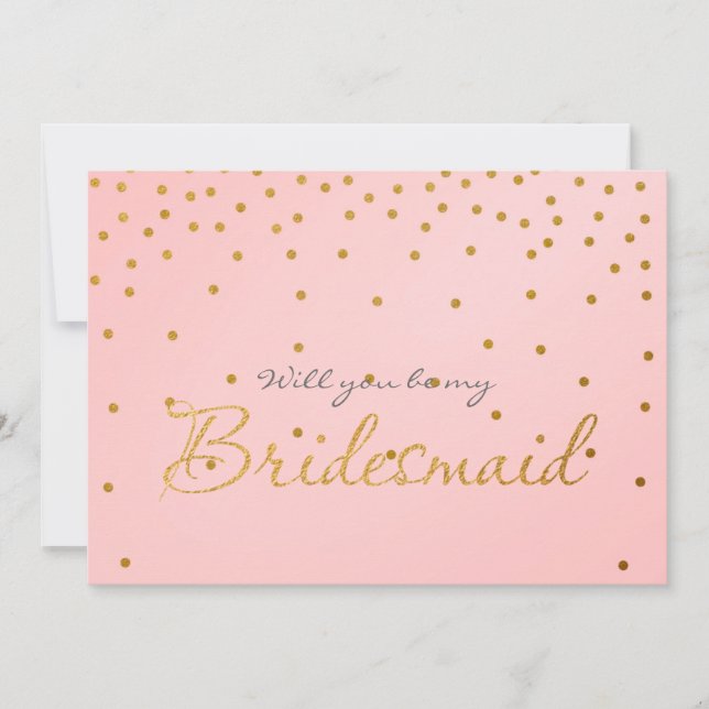 TARJETA BRIDESMAID de puntos de Relieve metalizado (Anverso)