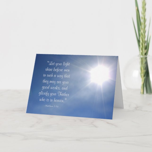 Tarjeta Bright Light Matthew 5:16 (Anverso)
