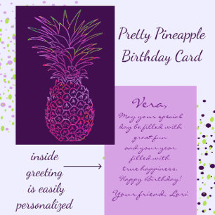 Tarjeta Bright Pineapple Happy Birday Card