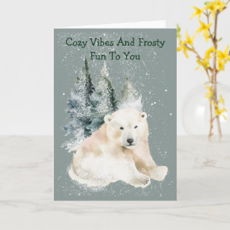 Tarjeta Bright Polar Play Winter Greeting Card