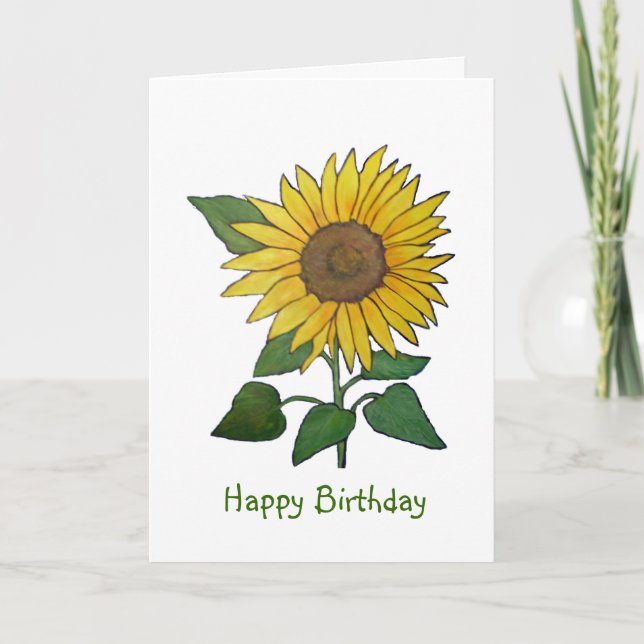 Tarjeta Bright Smiles Sunflower Birdays Card (Anverso)