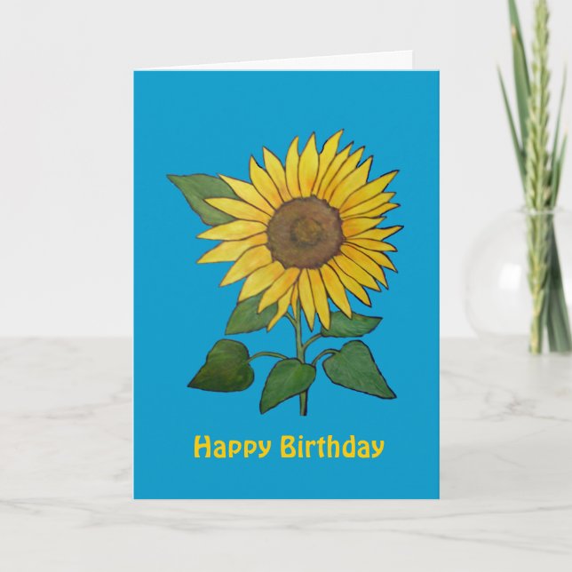 Tarjeta Bright Smiles Sunflower Birdays Card (Anverso)