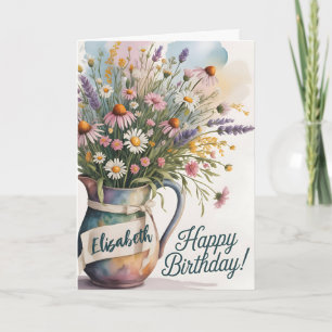 Tarjeta Bright Wildflower Birthday Bouquet Greet