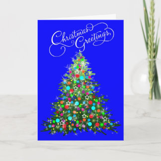 Tarjeta brillante brillante del árbol de navidad
