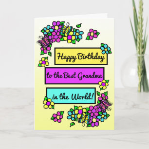 Tarjeta Brillante cumpleaños de Bonito para la abuela