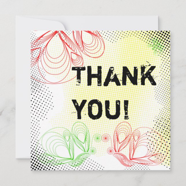 Tarjeta brillante de "Gracias" (Anverso)