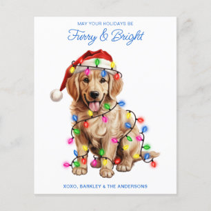 Tarjeta Brillante de Perro y Flor de Perro de Recu