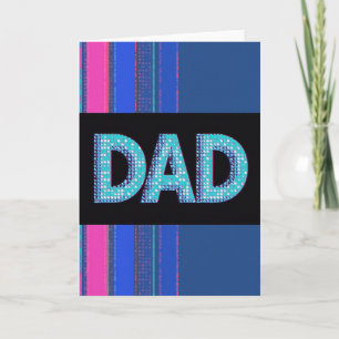 Tarjeta Brillante del Día de los Papás Pixel