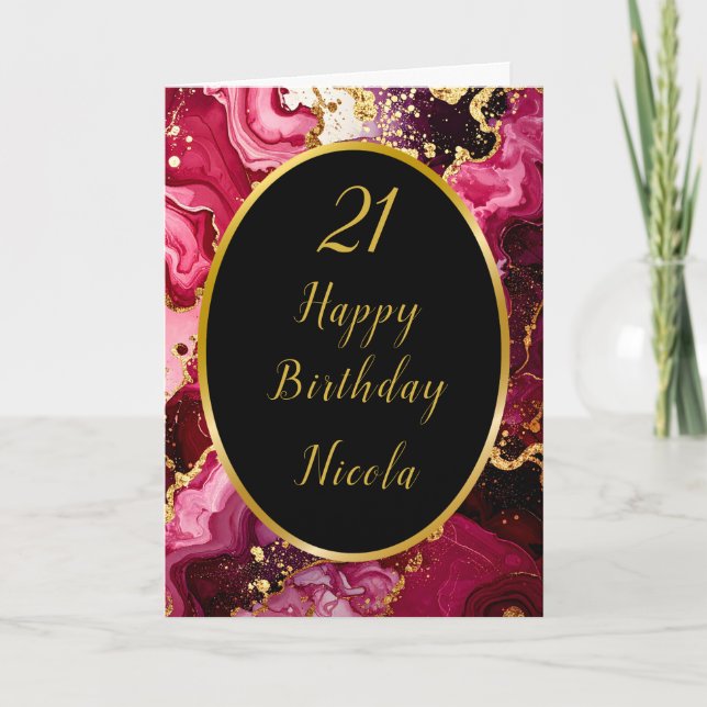 Tarjeta Brillante fiesta de cumpleaños de la banda de márm (Anverso)