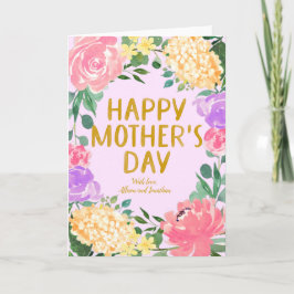 Tarjeta Brillante Floral Feliz Día de la Madre