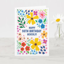 Brillante floral, nombre personalizado y edad de c